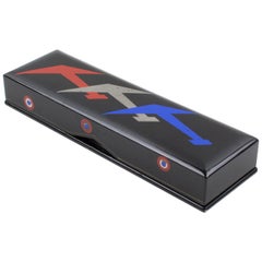 Art Deco Lacquered Wood Patriotic Box by Marquise de Sevigne Paris