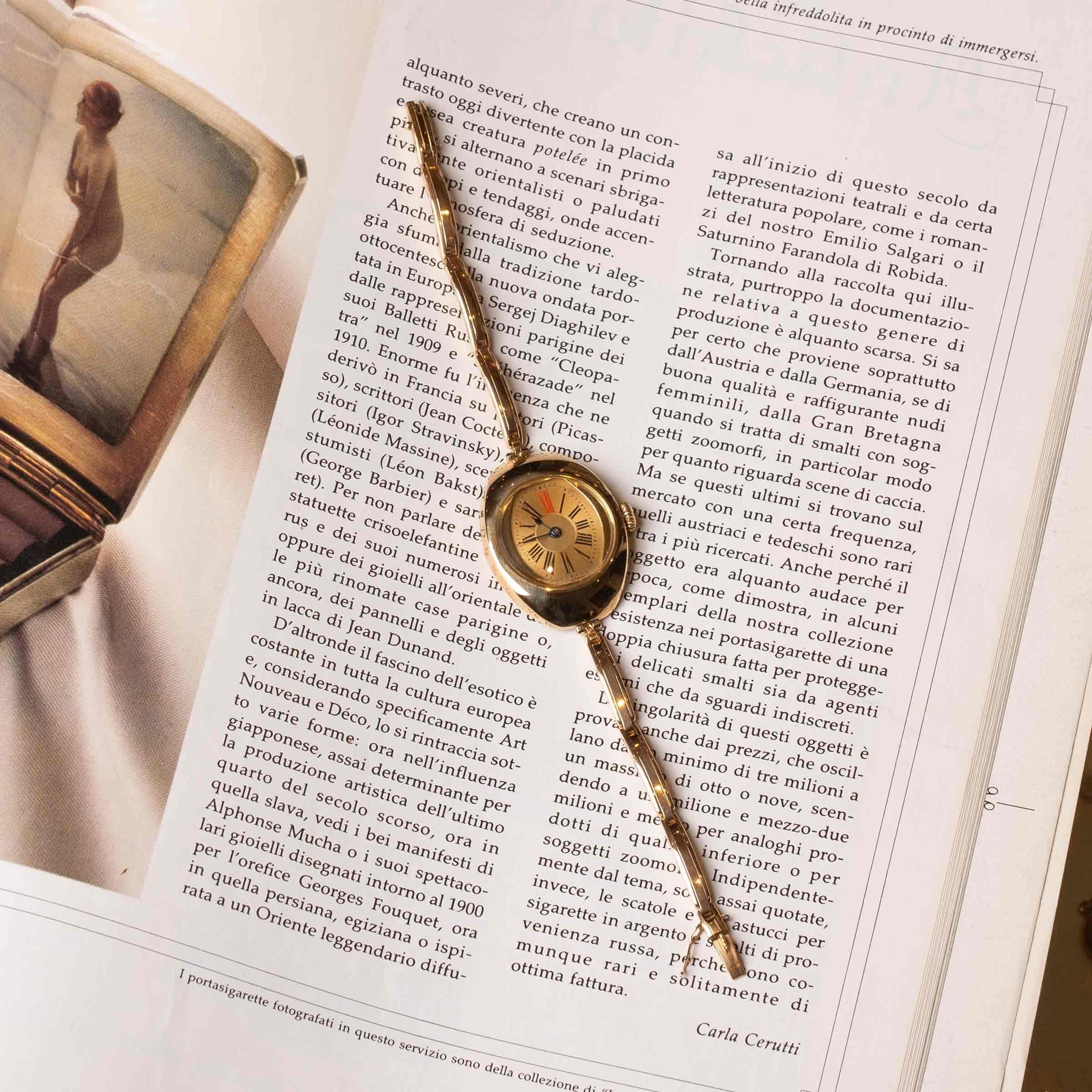 Art Deco ladies 18ct yellowgold watch In Good Condition In Milano, MI