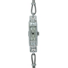 Art Deco Ladies 2 Carat Diamond Wristwatch