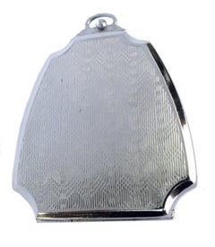 Art Deco Ladies Blue Enamel and Chrome Compact, circa 1930