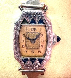 Art Deco Ladies Bulova Wrist Watch Manual Wind Antique French Cut 1930s