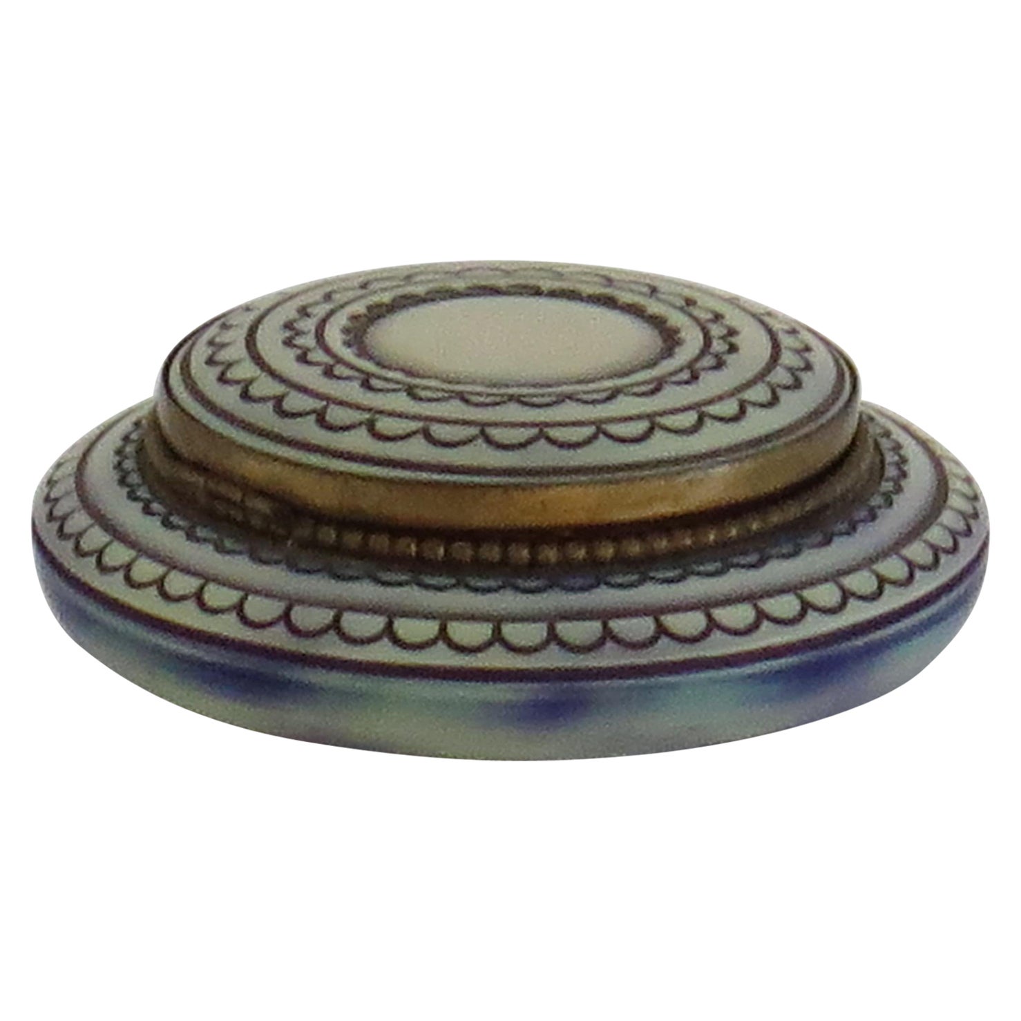 Art Deco Ladies Compact ceramic with bevel gilded mirror, circa 1920 en vente