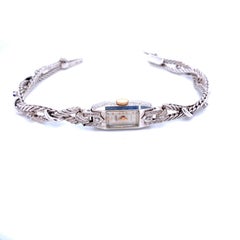 Art Deco Ladies Gold Diamond Sapphire Wristwatch