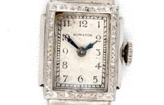 Art Deco Ladies Hamilton Wrist Watch French Cut Sapphire 14KGF Original 1932
