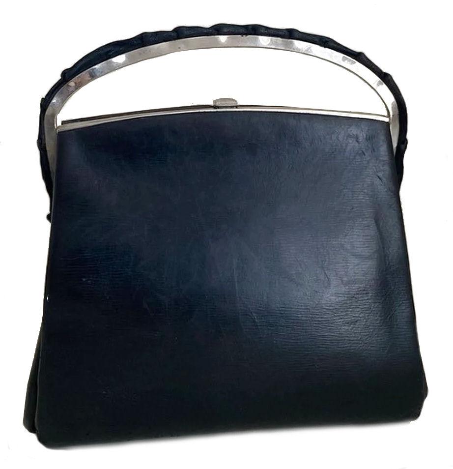 20th Century Art Deco Ladies Leather & Chrome handbag, England, c1930 For Sale