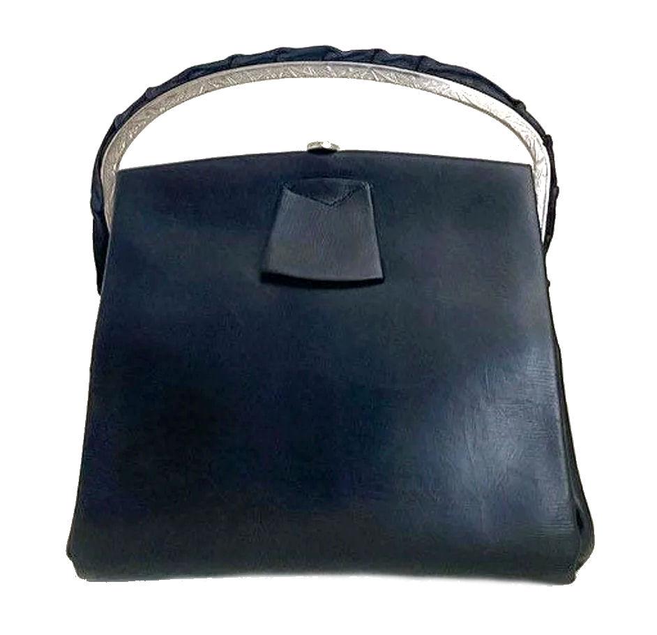 Art Deco Ladies Leather & Chrome handbag, England, c1930 For Sale 4