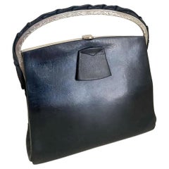 Art Deco Ladies Leather & Chrome handbag, England, c1930