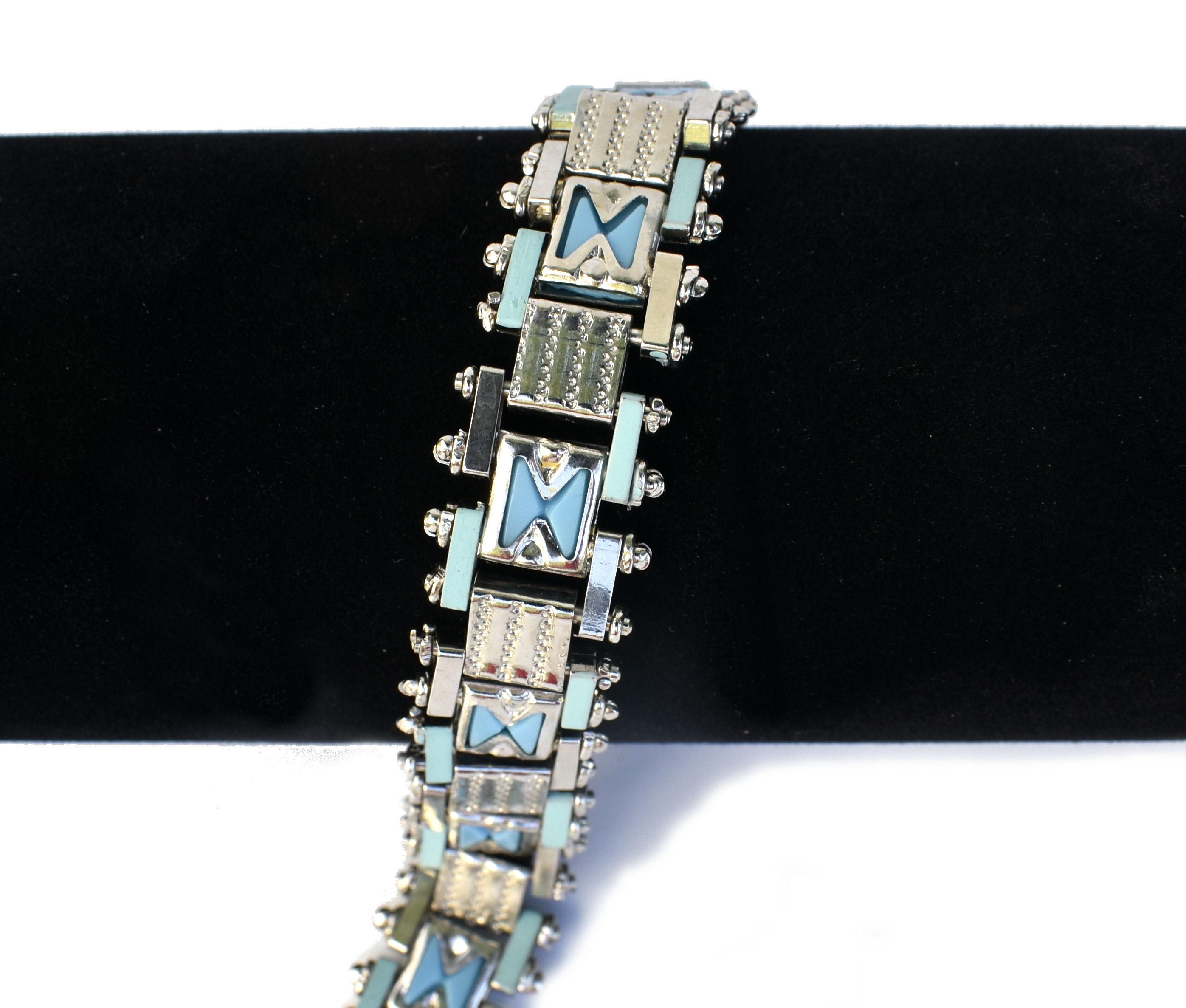 Art Deco Ladies Modernist Bracelet by Jacob Bengel, circa 1930 For Sale 2