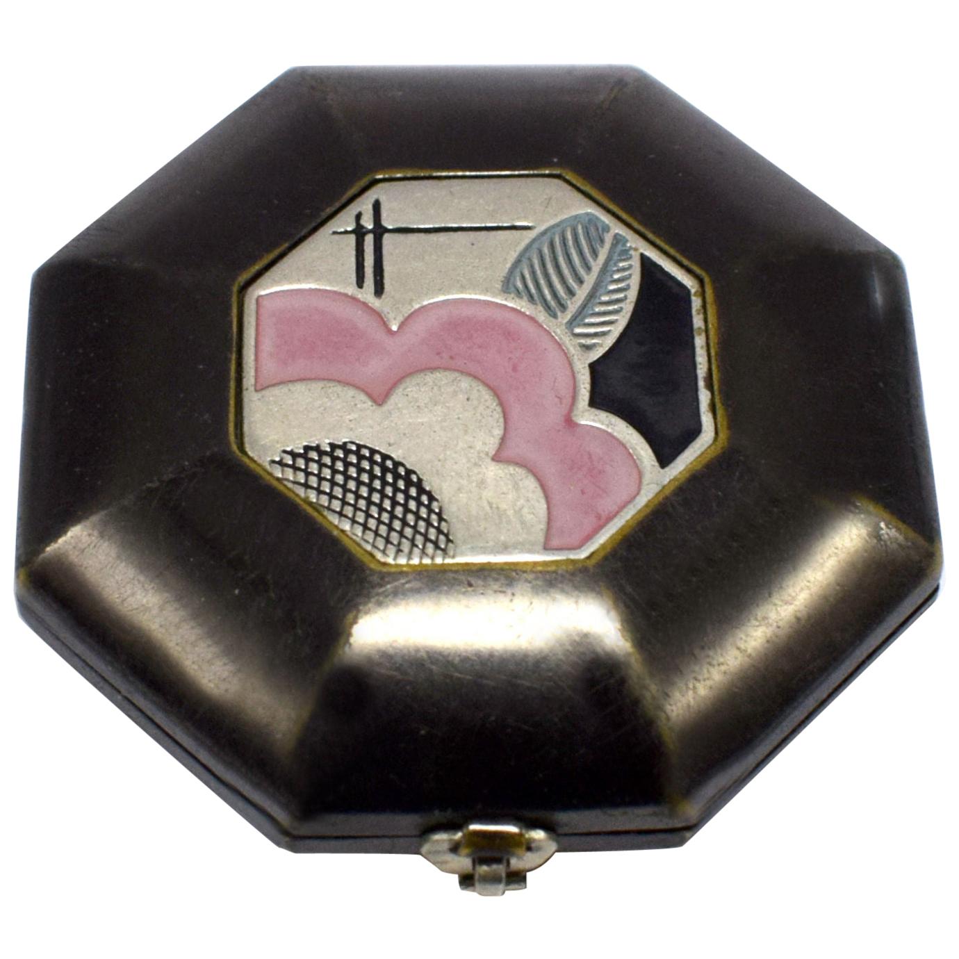 Poudre compacte pour dames Art Deco, circa 1935