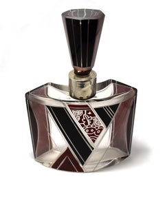 Art Deco Ladies Silver & Enamel Perfume Bottle by Karl Palda, circa 1930