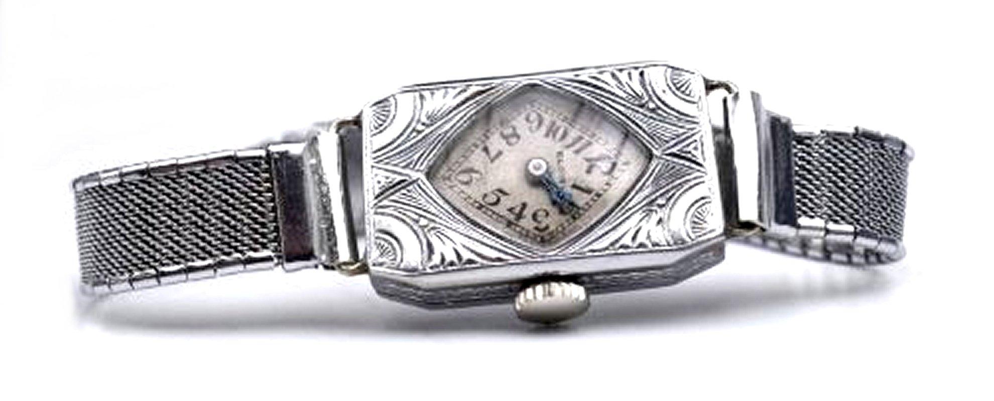 Americano Orologio da polso da donna Art Deco di Elgin, completamente revisionato, 1934 ca. in vendita