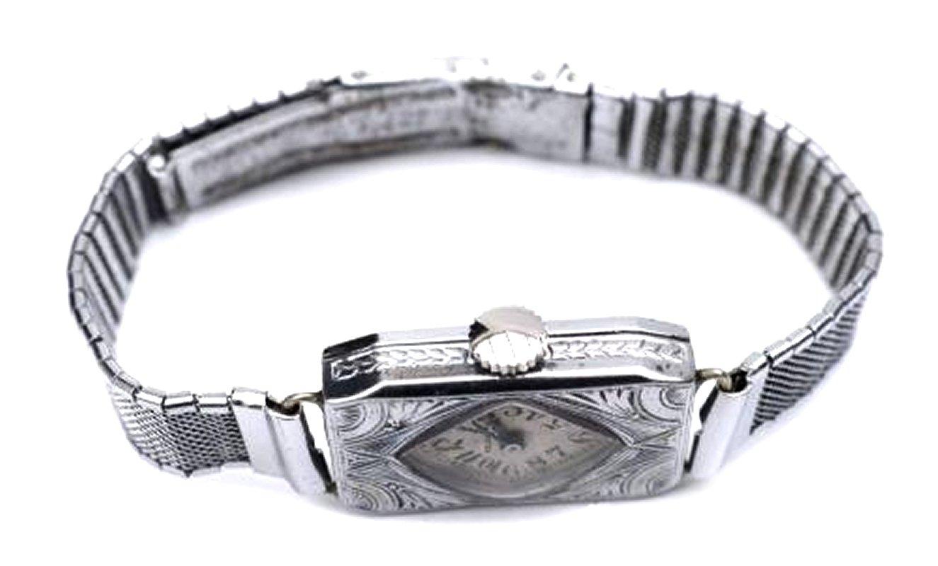 Orologio da polso da donna Art Deco di Elgin, completamente revisionato, 1934 ca. In condizioni buone in vendita a Devon, England
