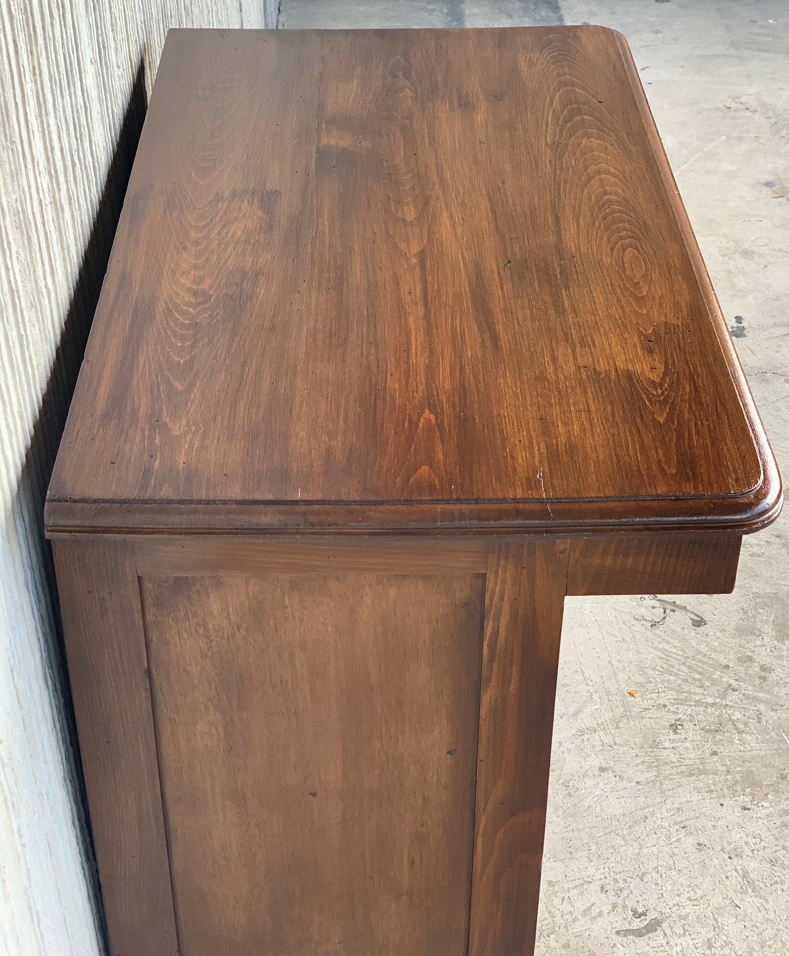 Walnut Art Deco Lady Desk with Hidden Roll, Low Compartment and Two Drawers