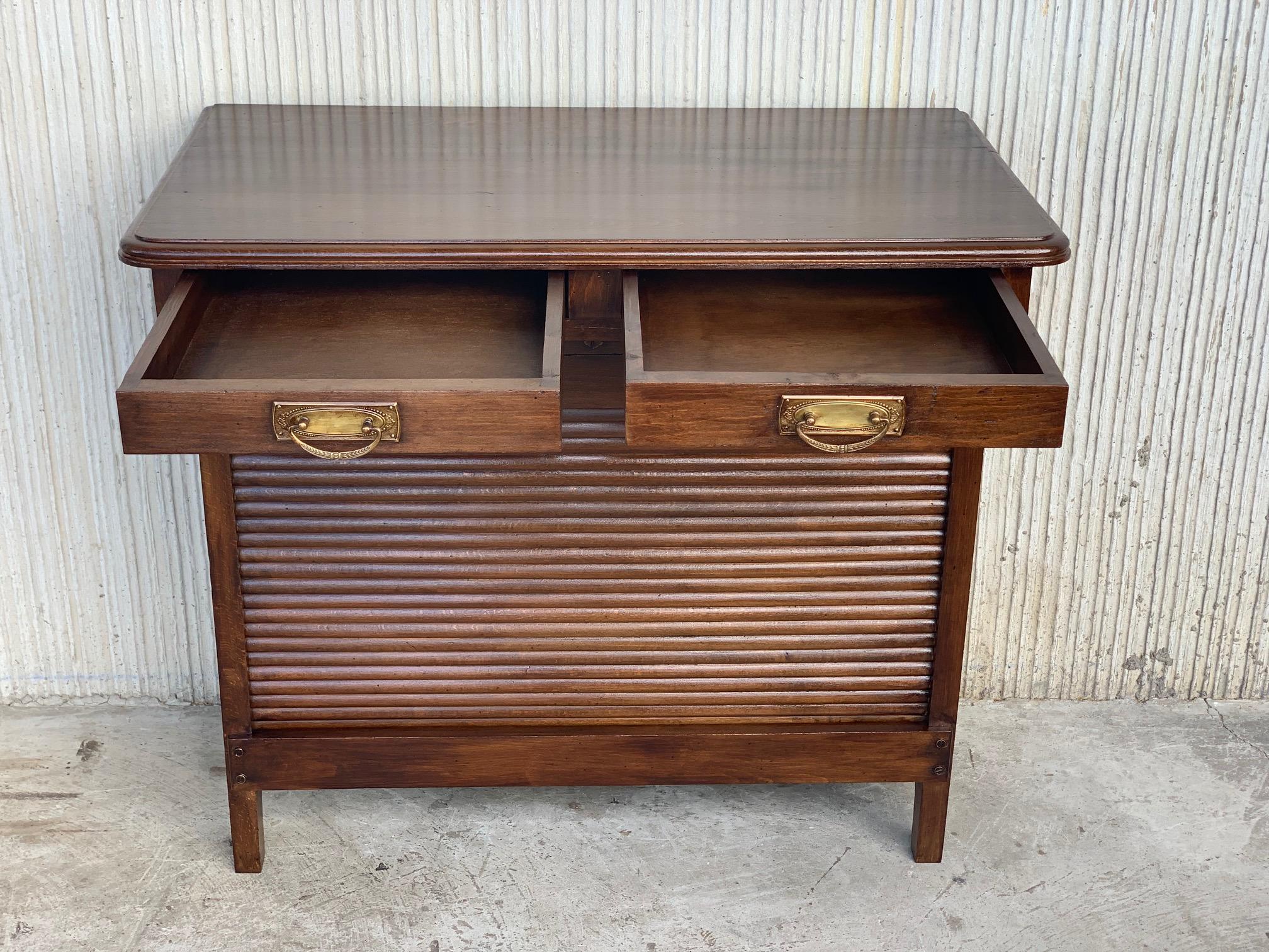 Art Deco Lady Desk with Hidden Roll, Low Compartment and Two Drawers 2