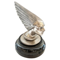 Art Deco Lady Face  (Victory) Silvered Bronze in the Manner of Lalique