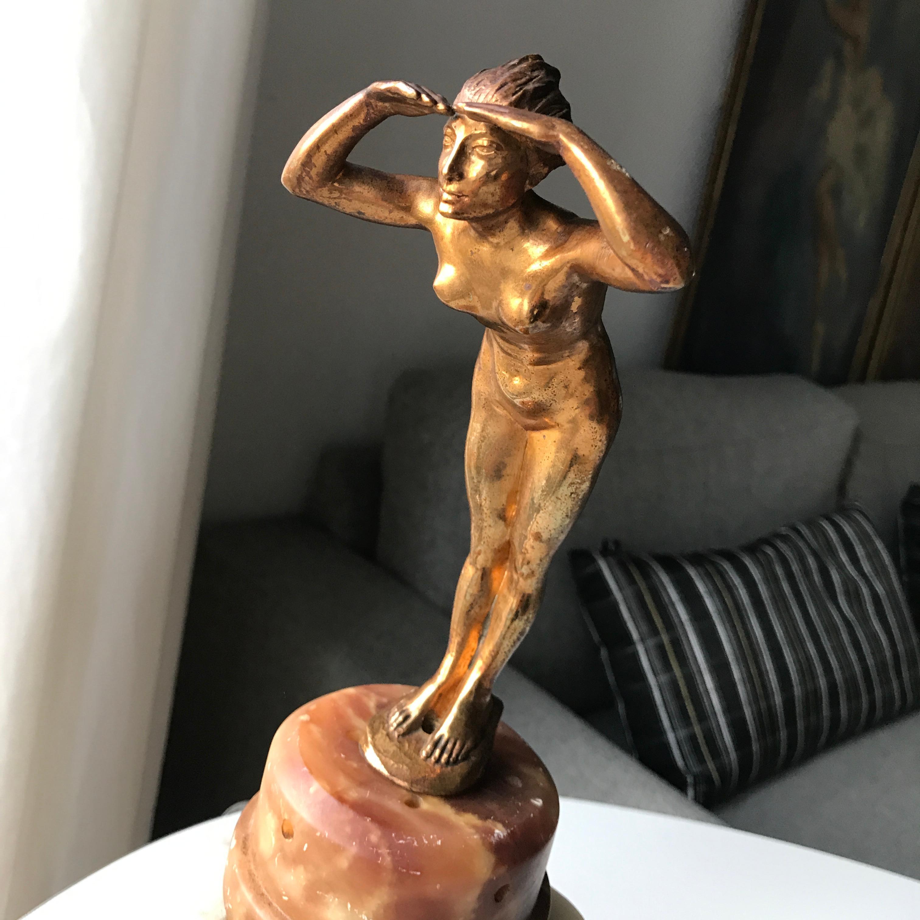 Art Deco Lady Figurine Table Lamp For Sale 4