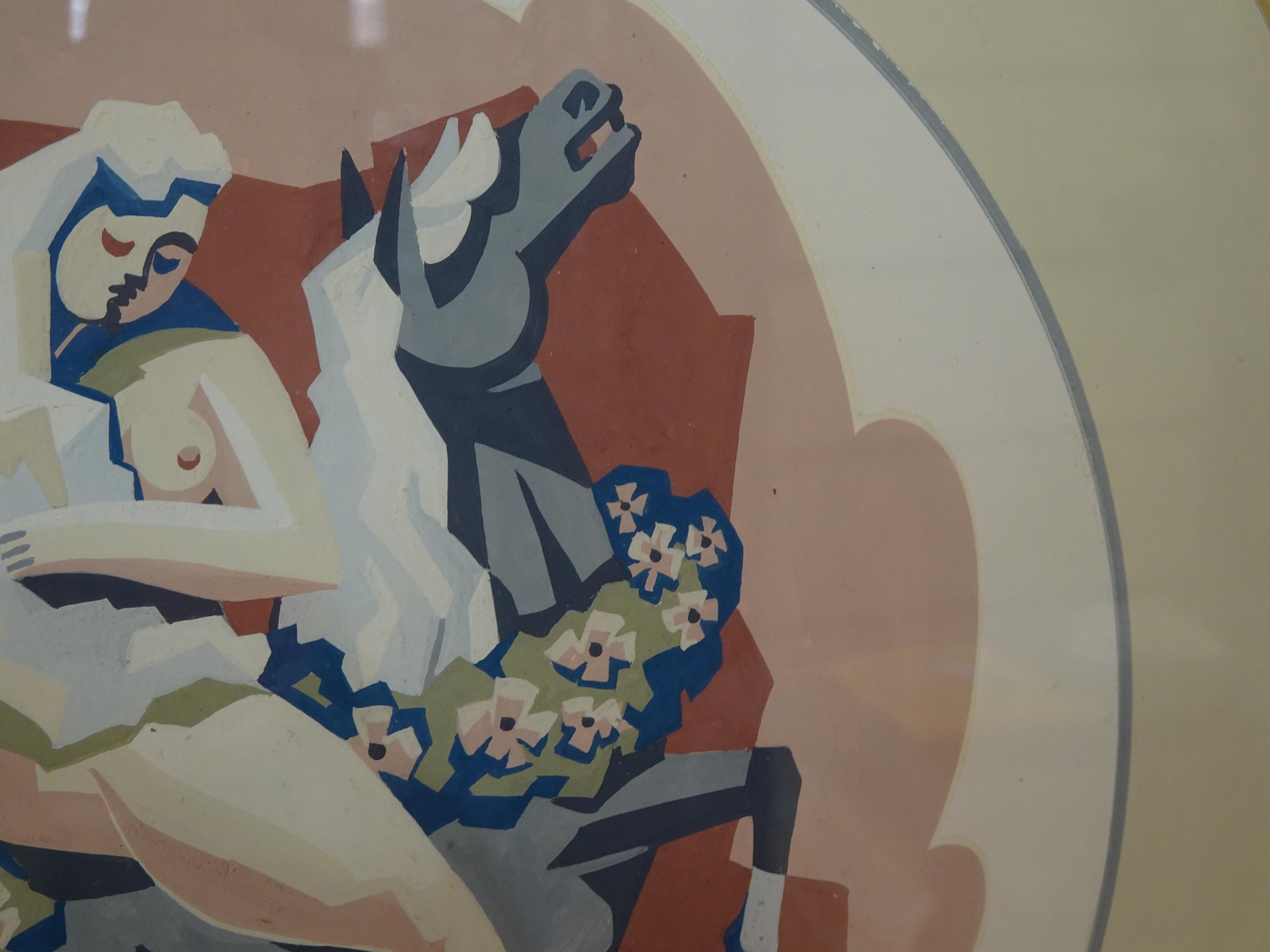 20ième siècle Peinture Art Déco Lady Godiva de Robert L. Raney en vente