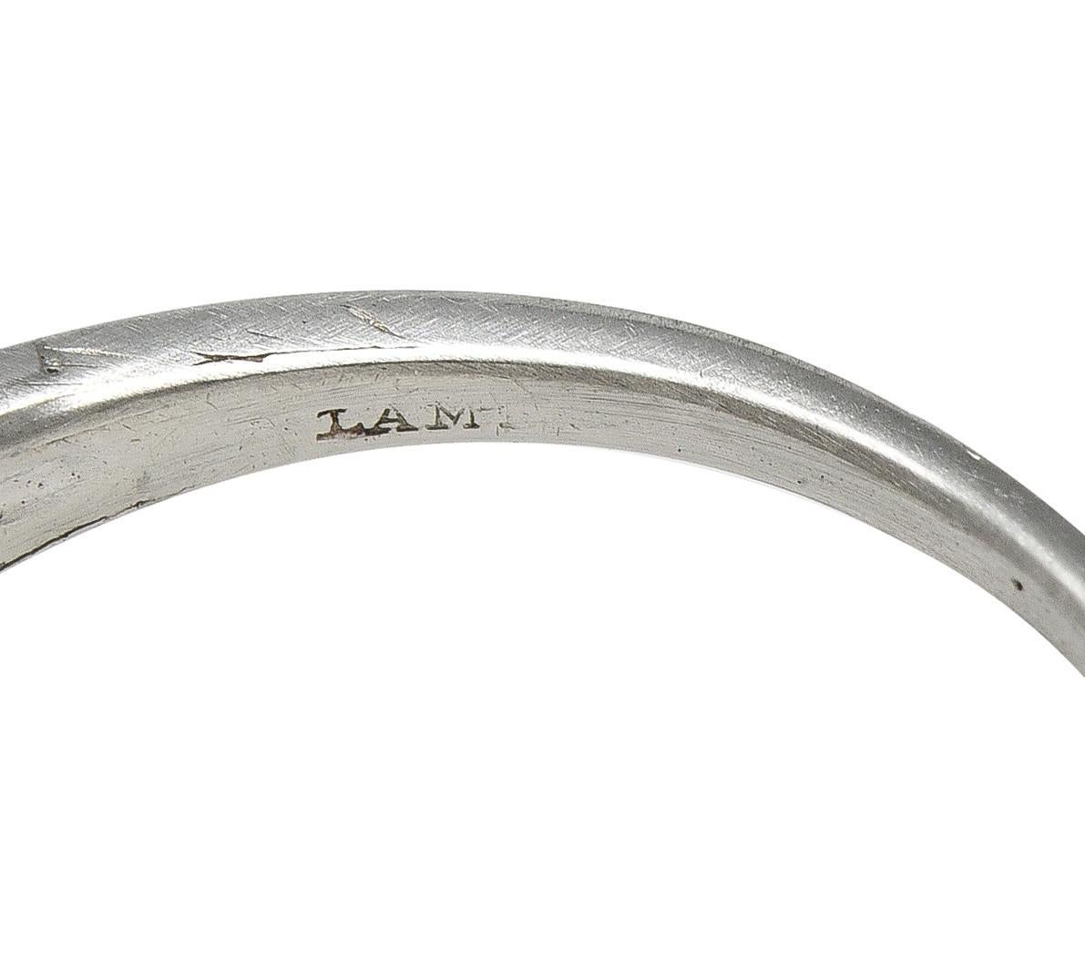 Women's Art Deco Lambert Brothers European Diamond Platinum Vintage Bombé Dinner Ring For Sale