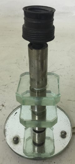 Art Deco Lamp, 1920, Attributed to Adnet Jacques, France, Crystal and Mirror