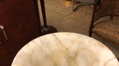 Lampada Art Déco, 1920, in cromo e alabastro , Francia