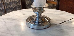 Art Deco Lamp, 1920, in Chrome and Glass, France