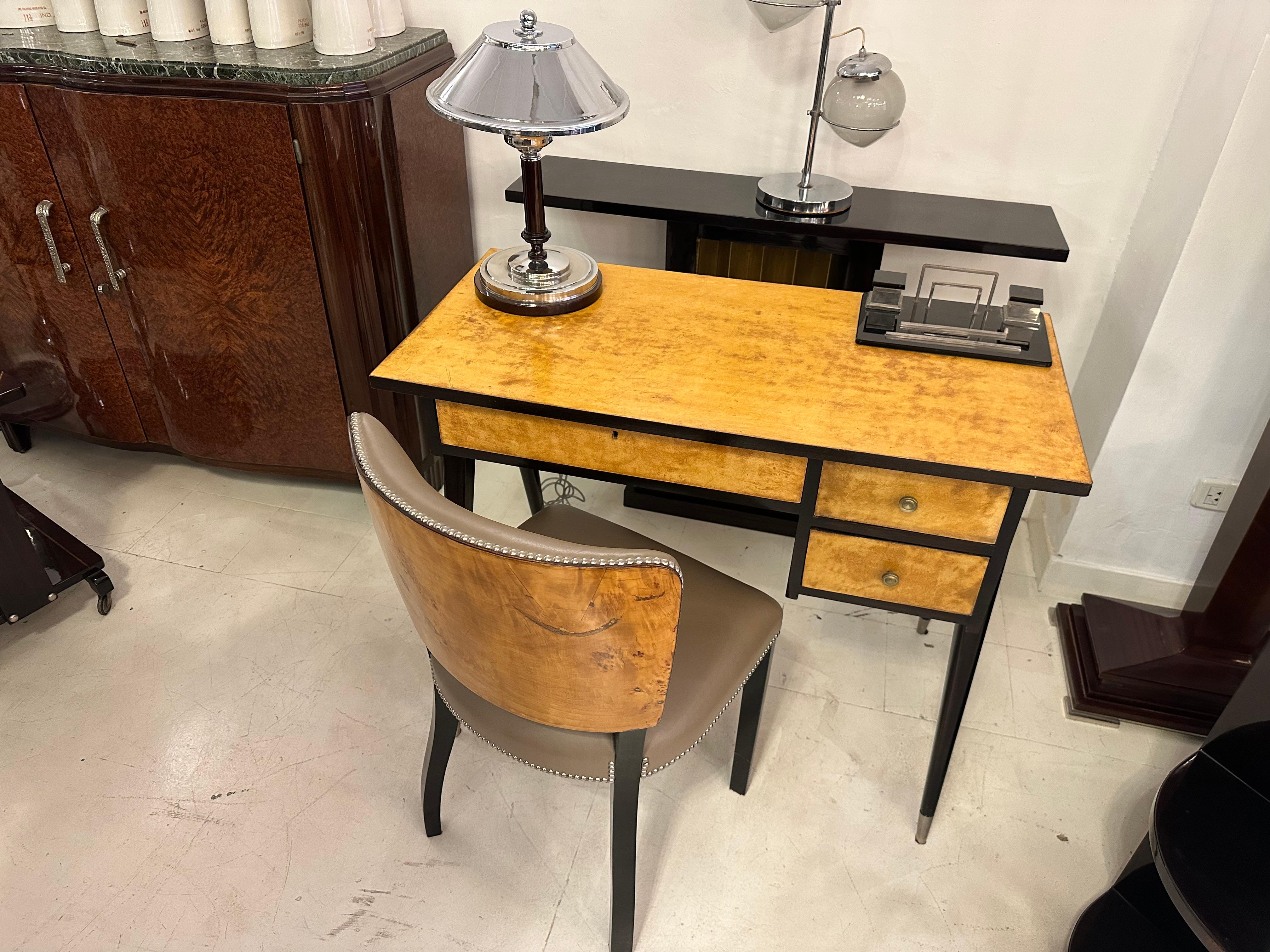 Lampe Art Déco, 1920, en chrome et bois, France en vente 9