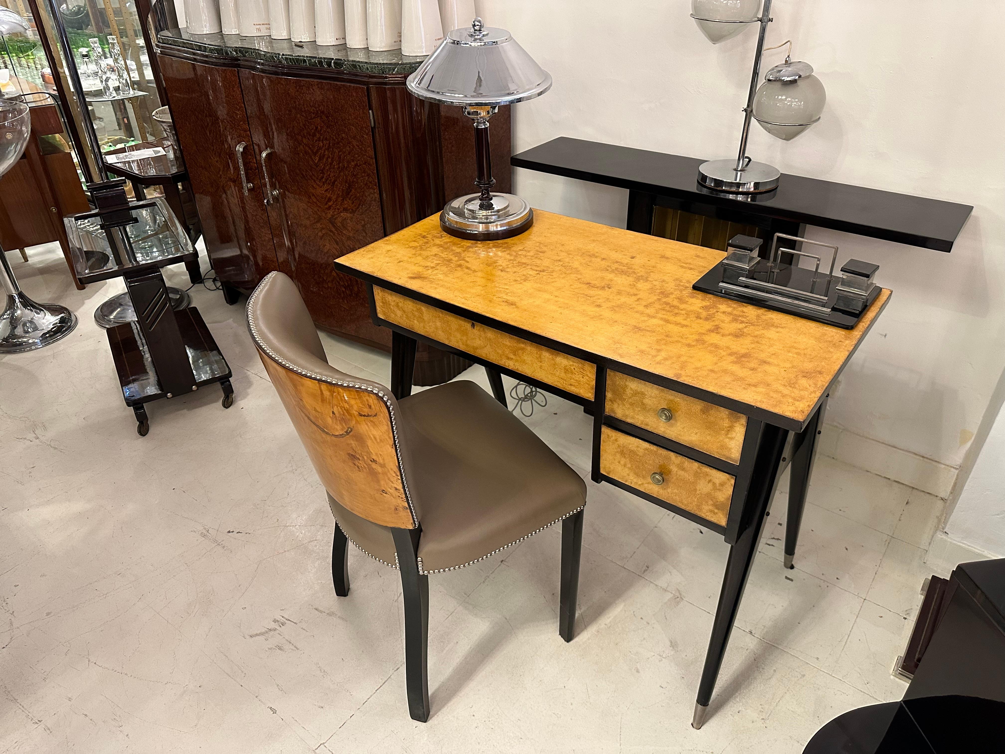 Lampe Art Déco, 1920, en chrome et bois, France en vente 10