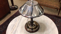 Art Deco Lamp, 1920, in Chrome and Wood, France