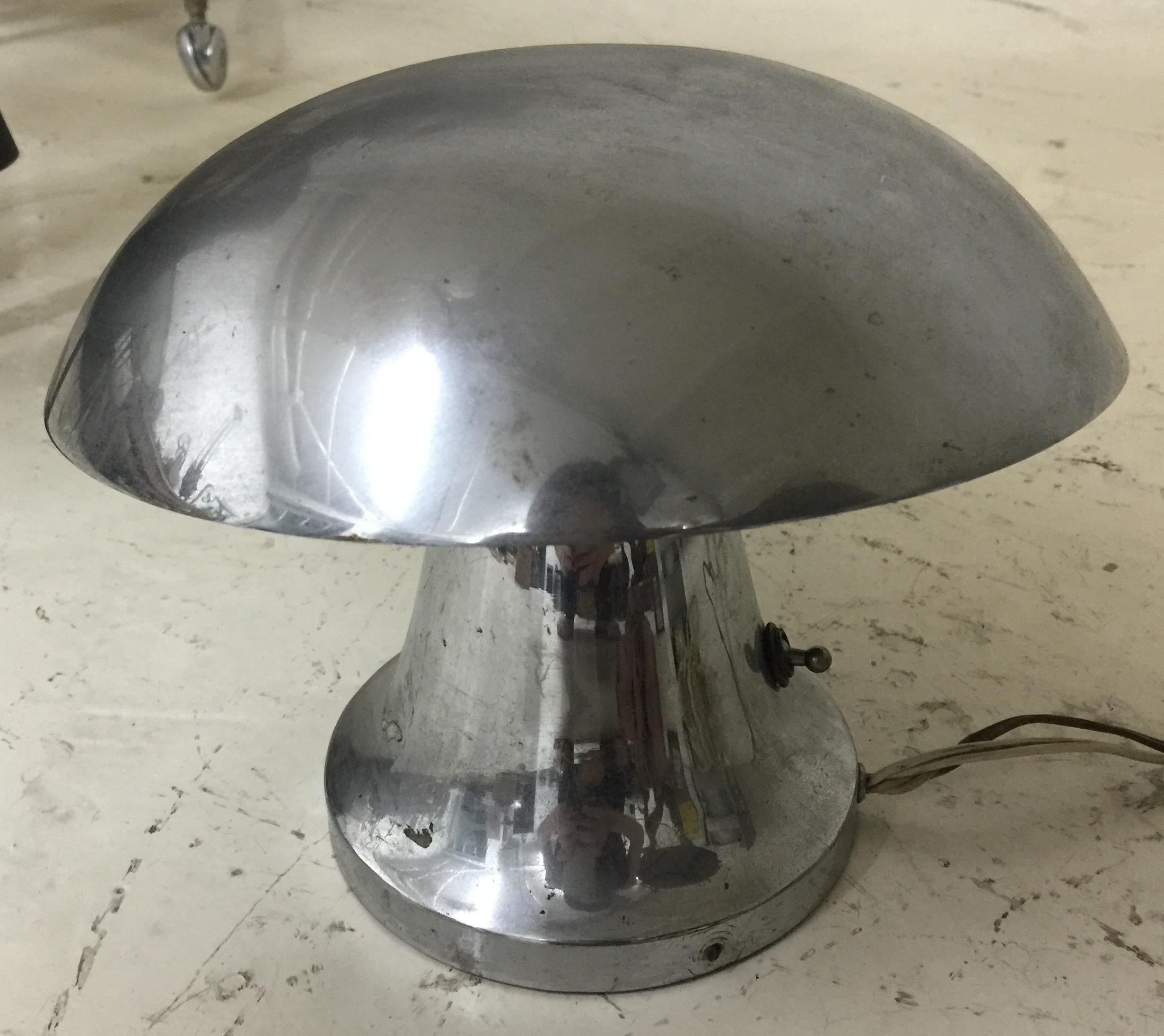 French Art Deco Lamp, 1920, in chrome, France. Attributed to Jean Perzel For Sale