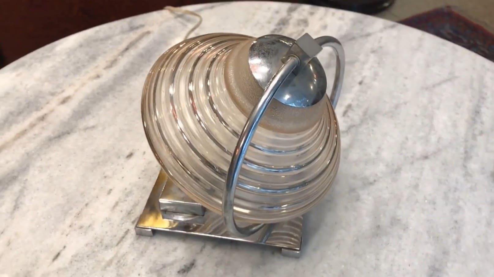 Art Deco Lamp, 1920, in chrome , France For Sale 4