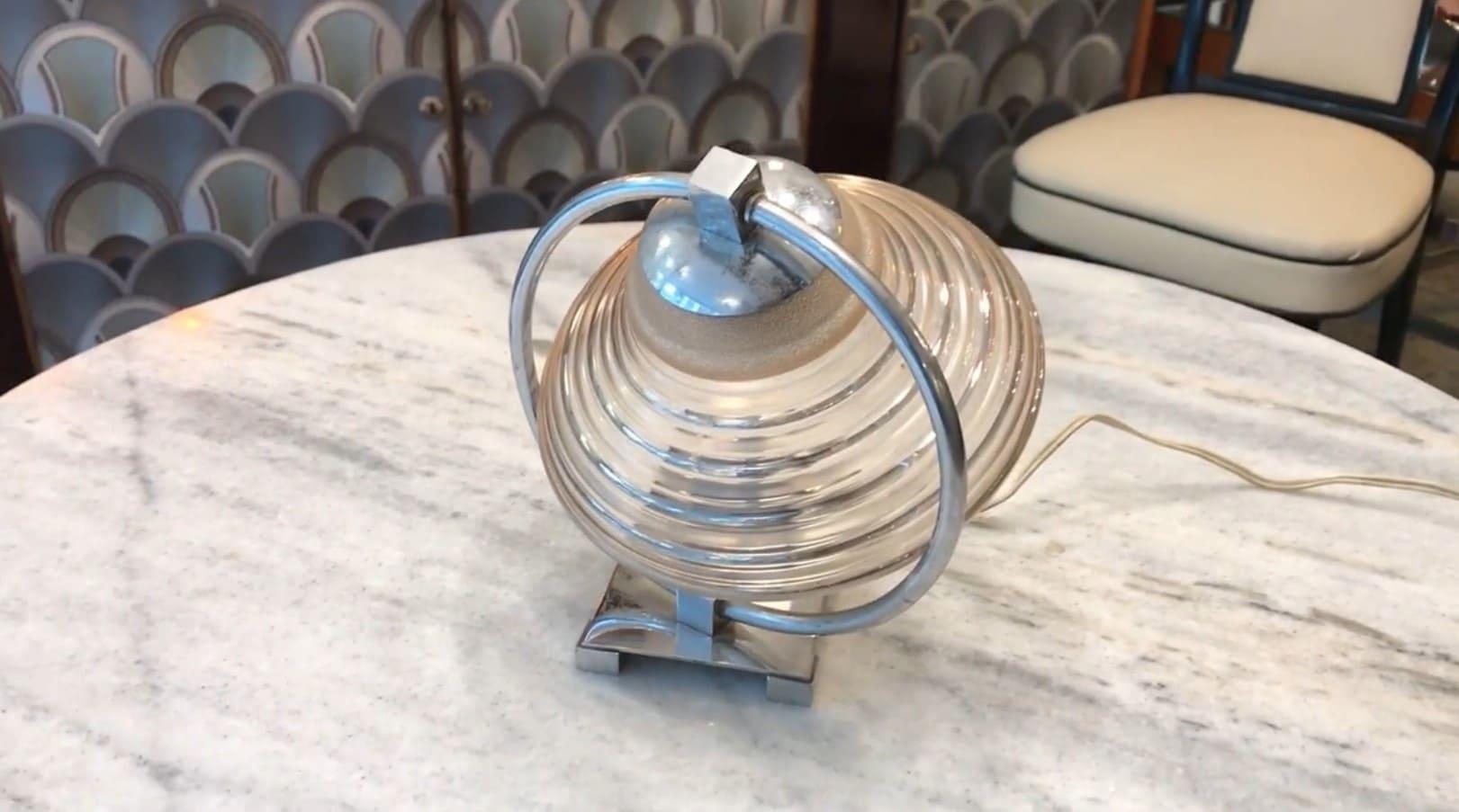 Art Deco Lamp, 1920, in chrome , France For Sale 6