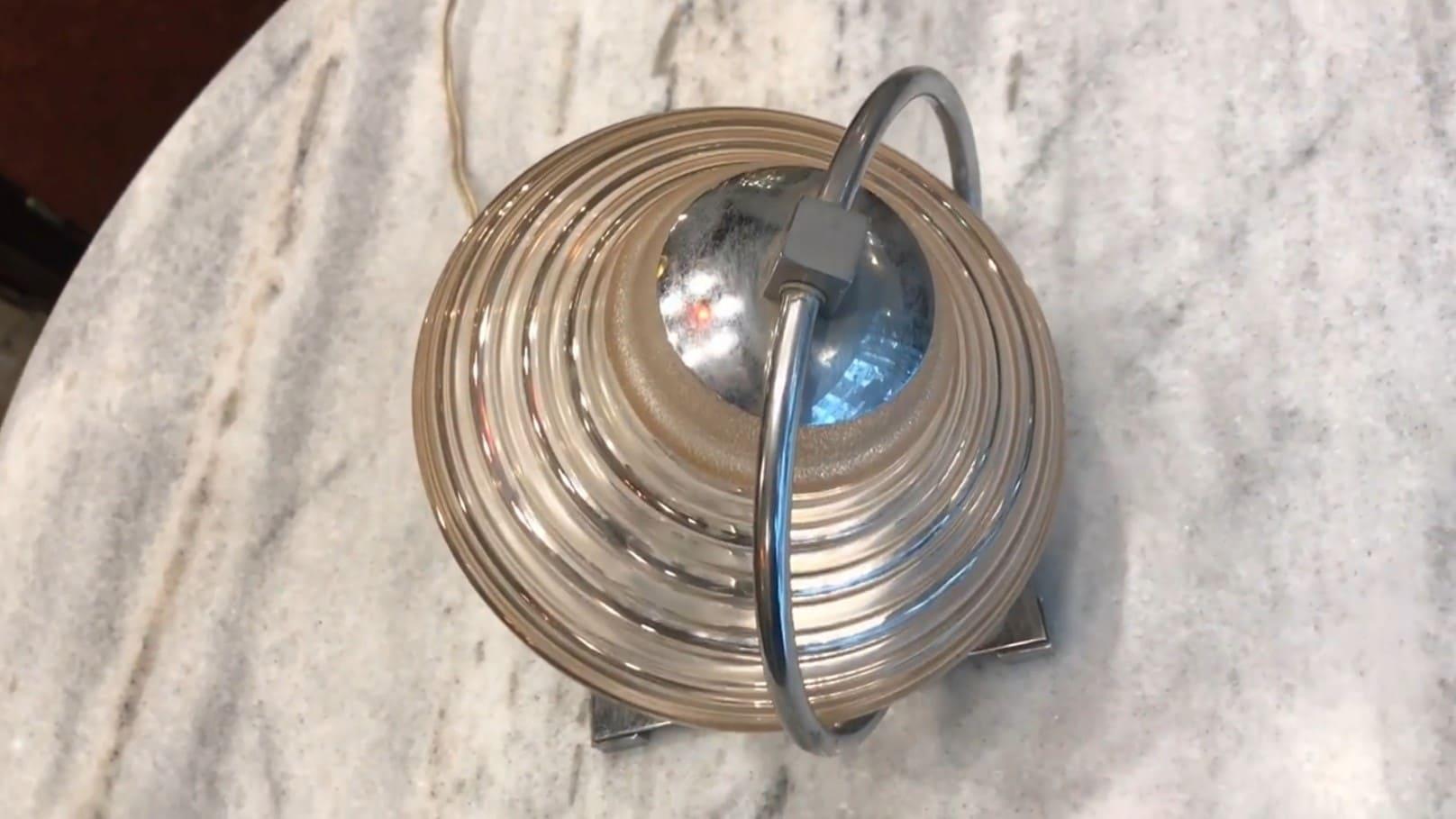 Art Deco Lamp, 1920, in chrome , France For Sale 7