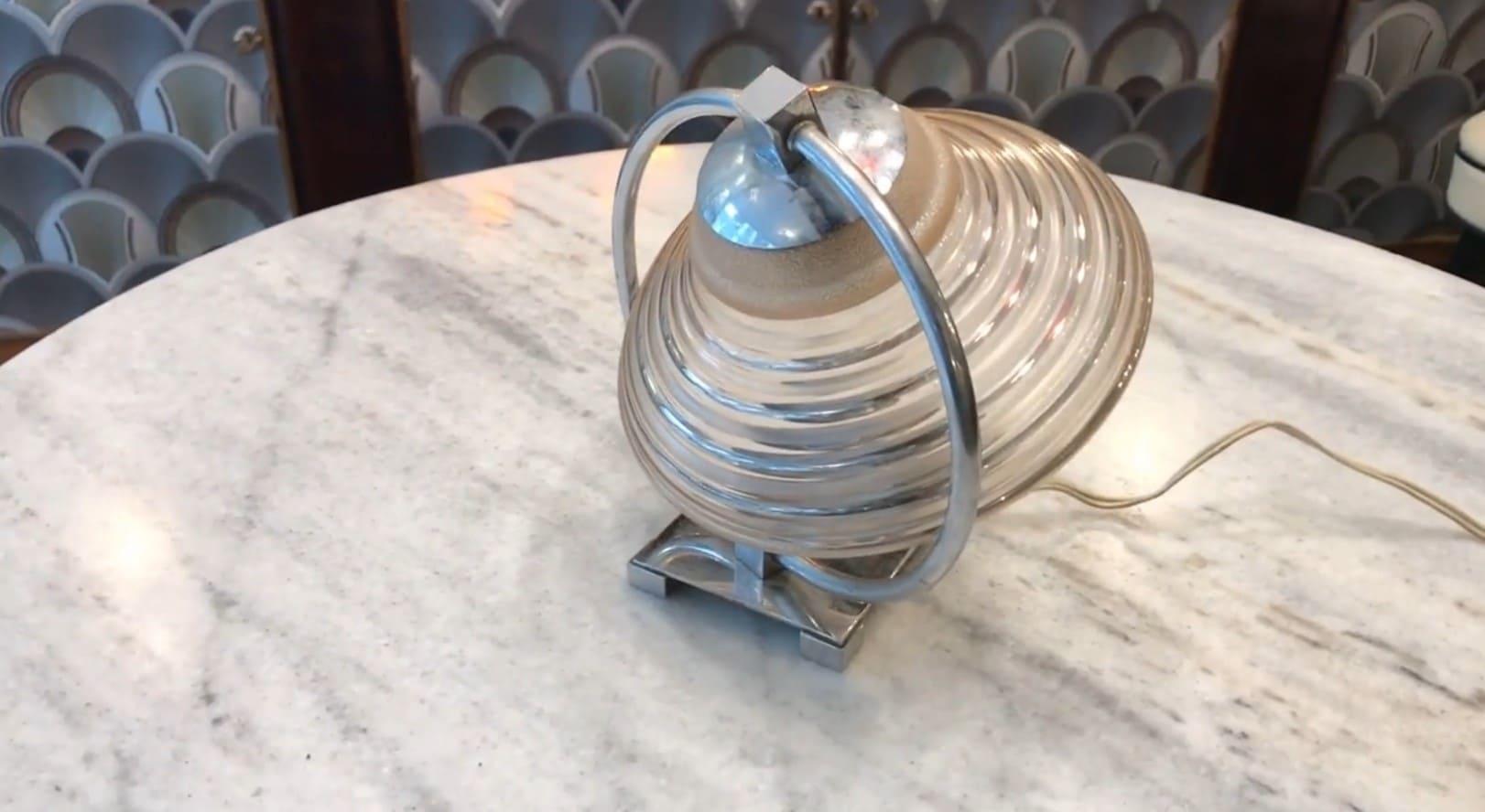 Art Deco Lamp, 1920, in chrome , France For Sale 2