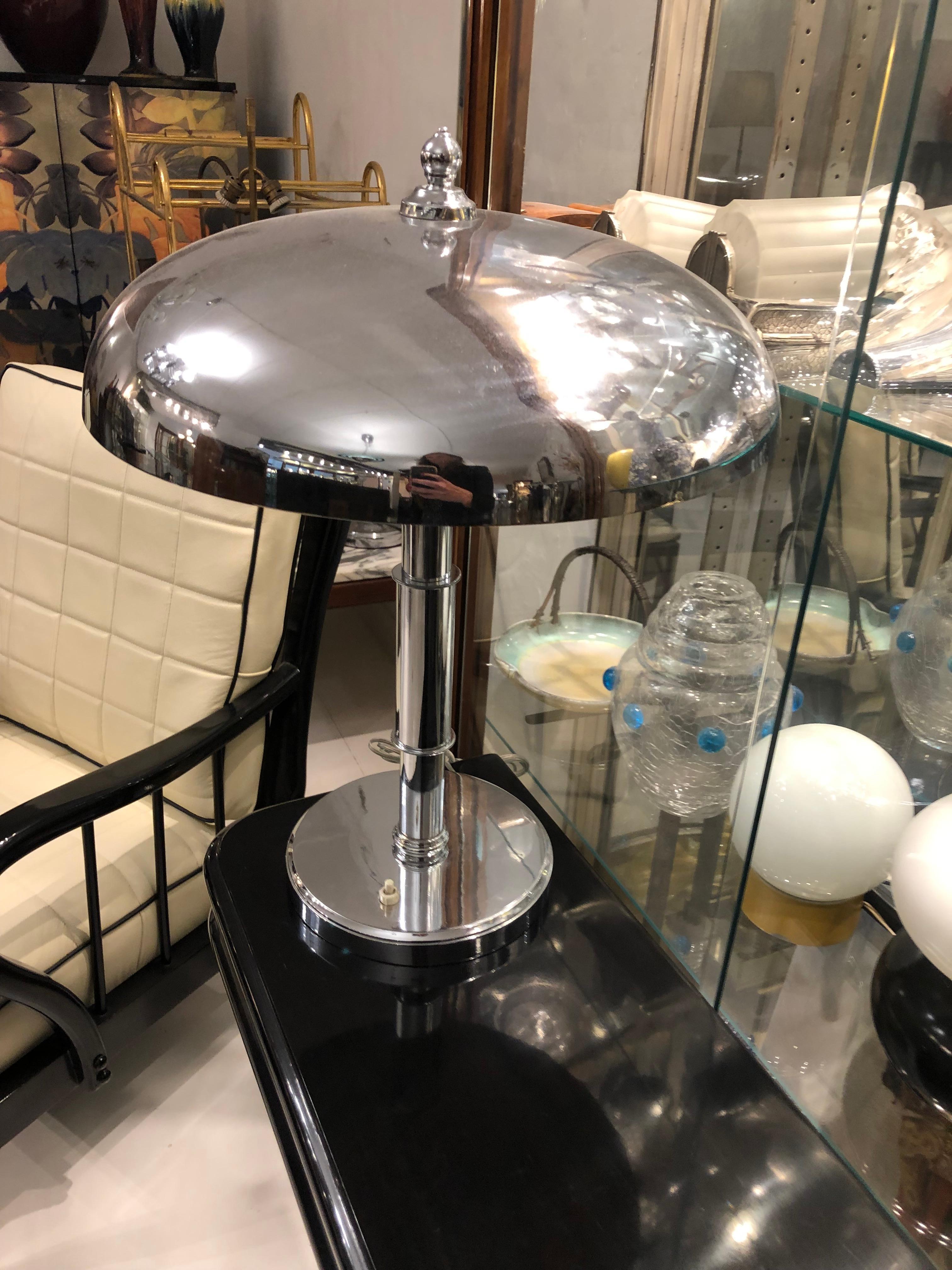 Art Deco Lamp, 1920, in Chrome, France For Sale 5