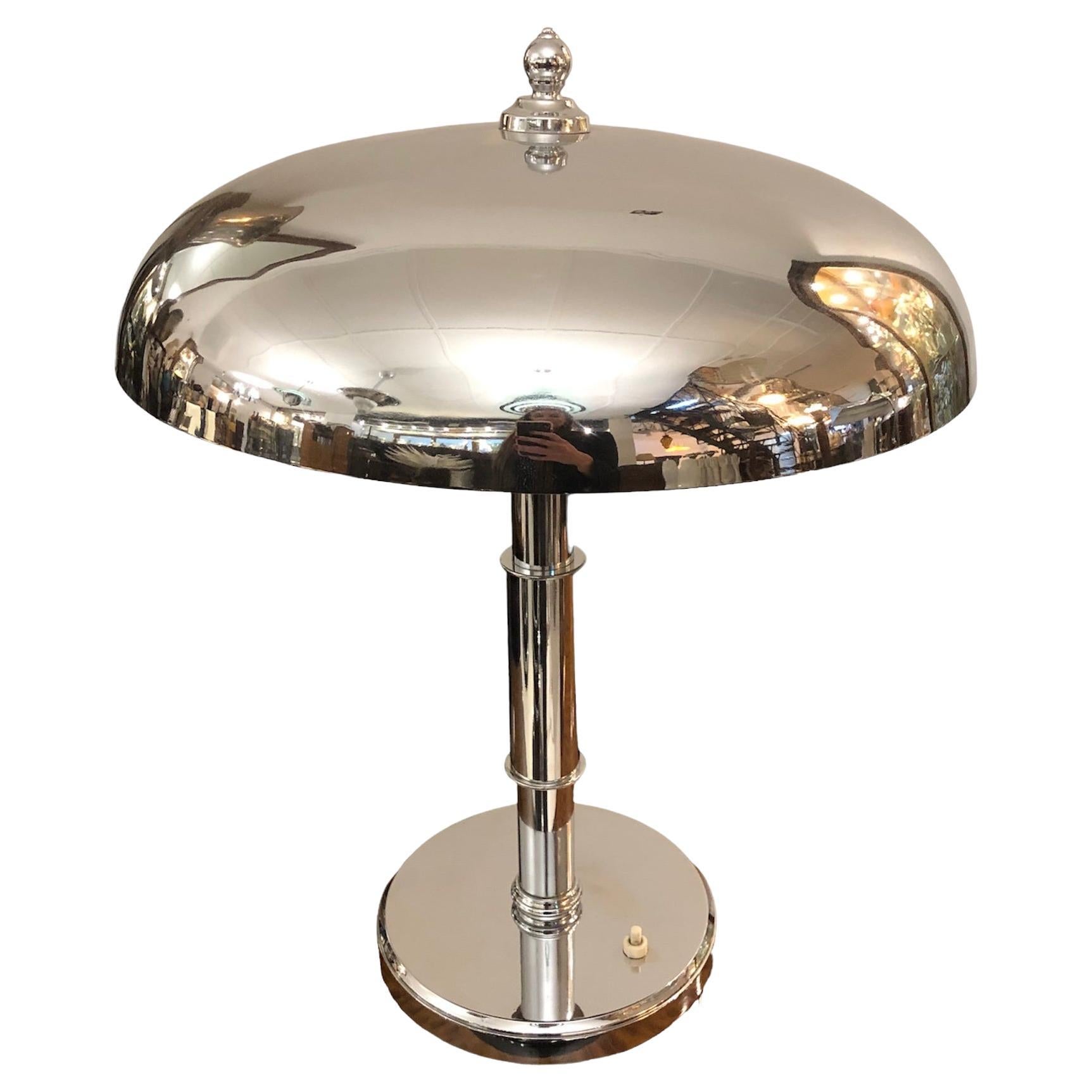 Art Deco Lamp, 1920, in Chrome, France For Sale