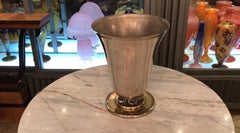 Art Deco Lamp, 1920, in chromed bronze and glass, France