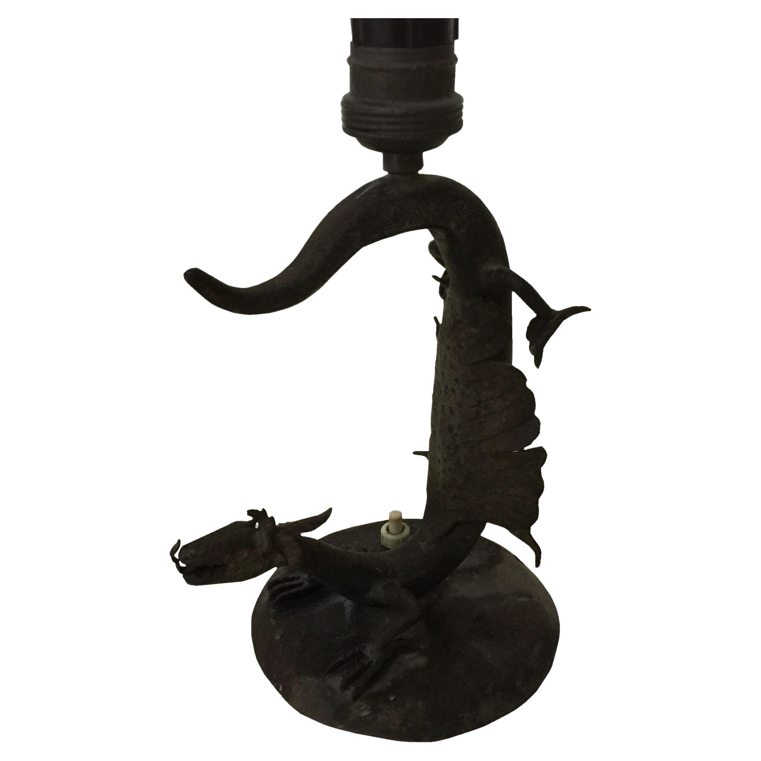Art Deco Lamp, 1920, in Iron, France For Sale