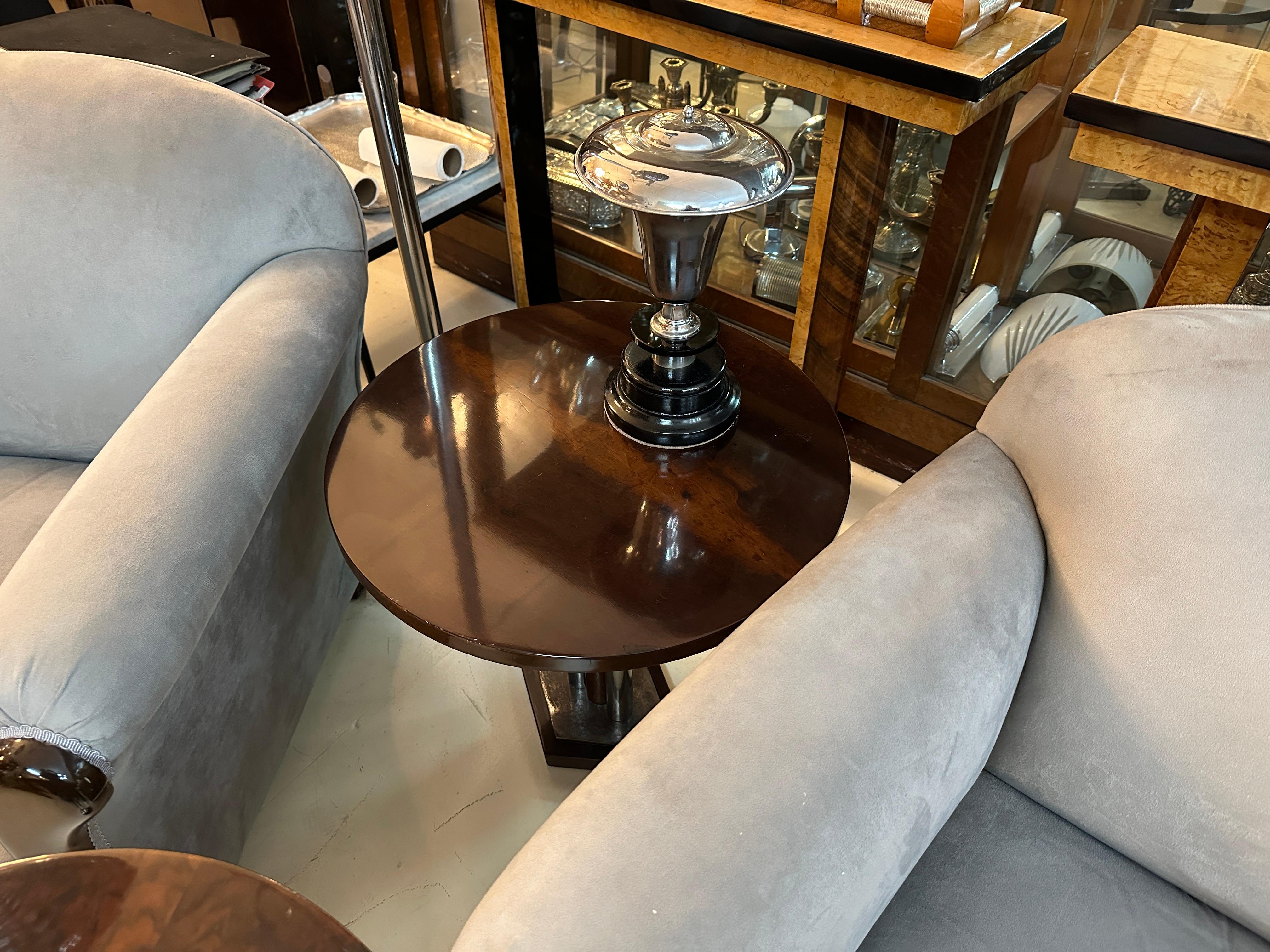 Lámpara Art Déco, 1920, en madera y cromo, Francia en venta 4