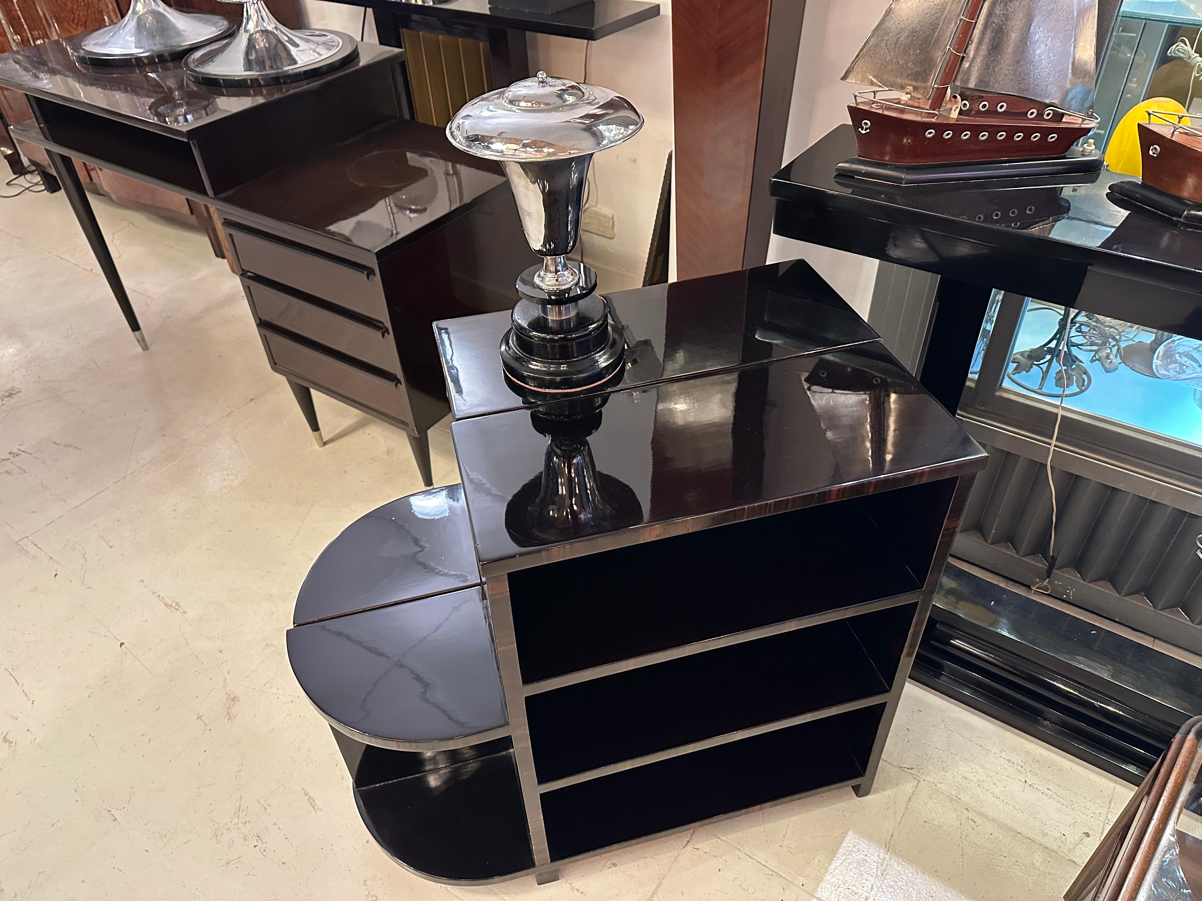 Lámpara Art Déco, 1920, en madera y cromo, Francia en venta 5