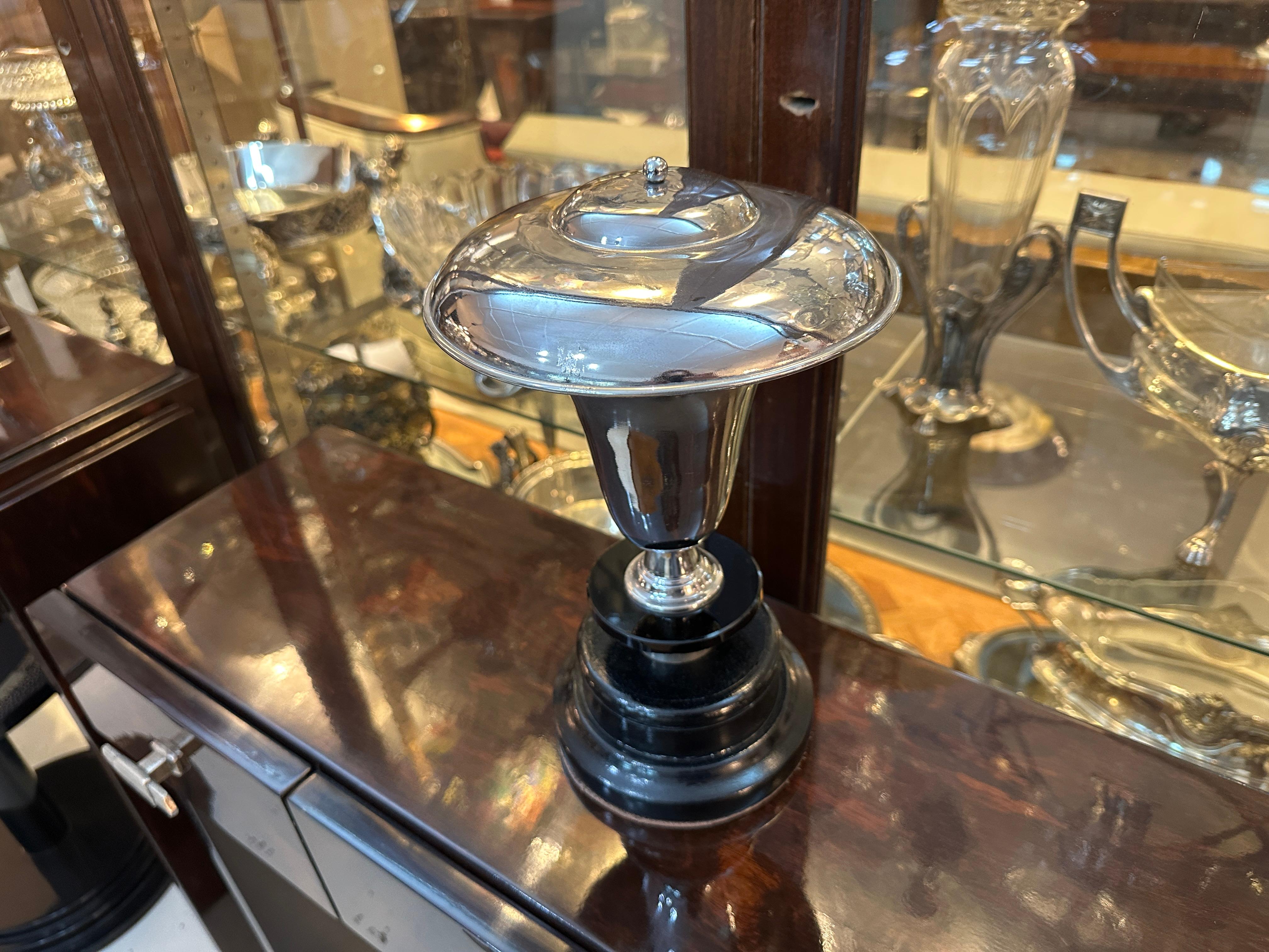 Lámpara Art Déco, 1920, en madera y cromo, Francia Francés en venta