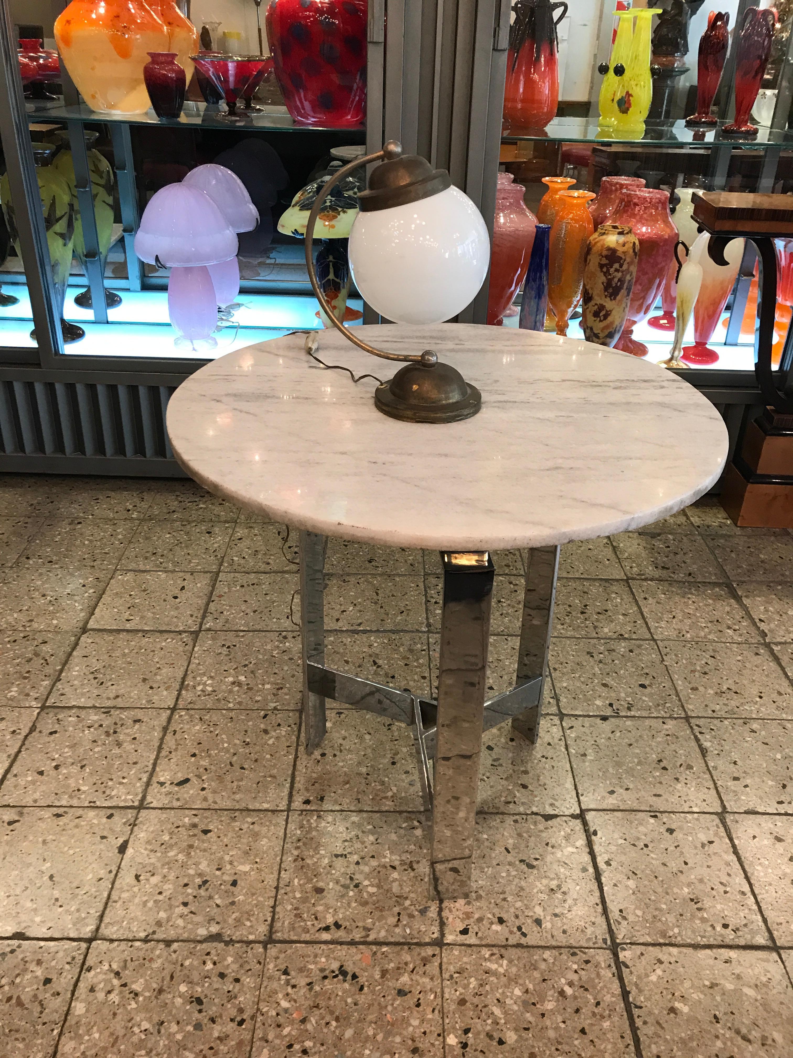 Table lamp Art deco

Materia: Opaline and bronze 
Style: Art Deco
Country: France
To take care of your property and the lives of our customers, the new wiring has been done.
If you want to live in the golden years, this is the table lamp that your