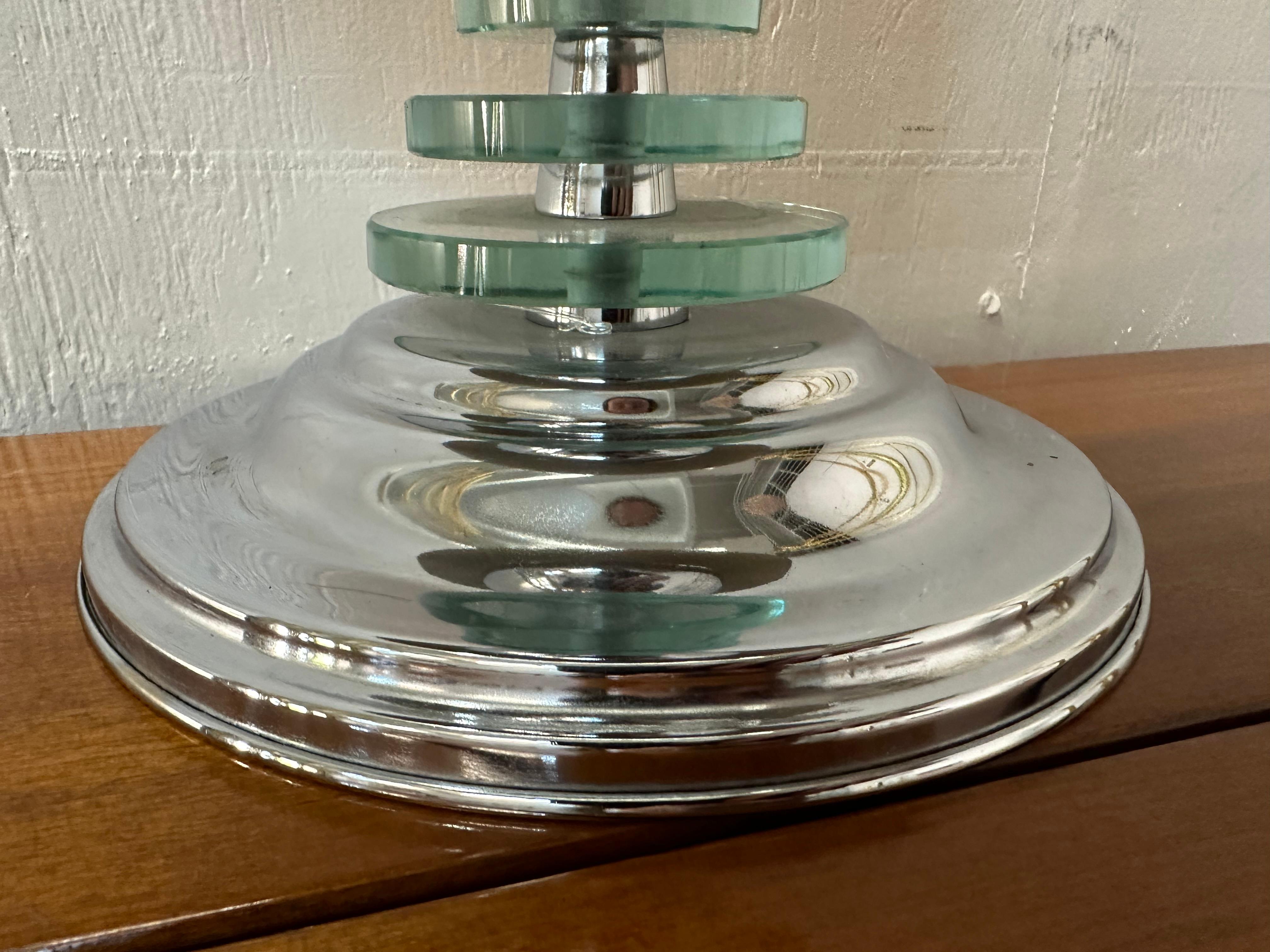 Art Deco Lamp, 1920, Material, Chrome and glass For Sale 5