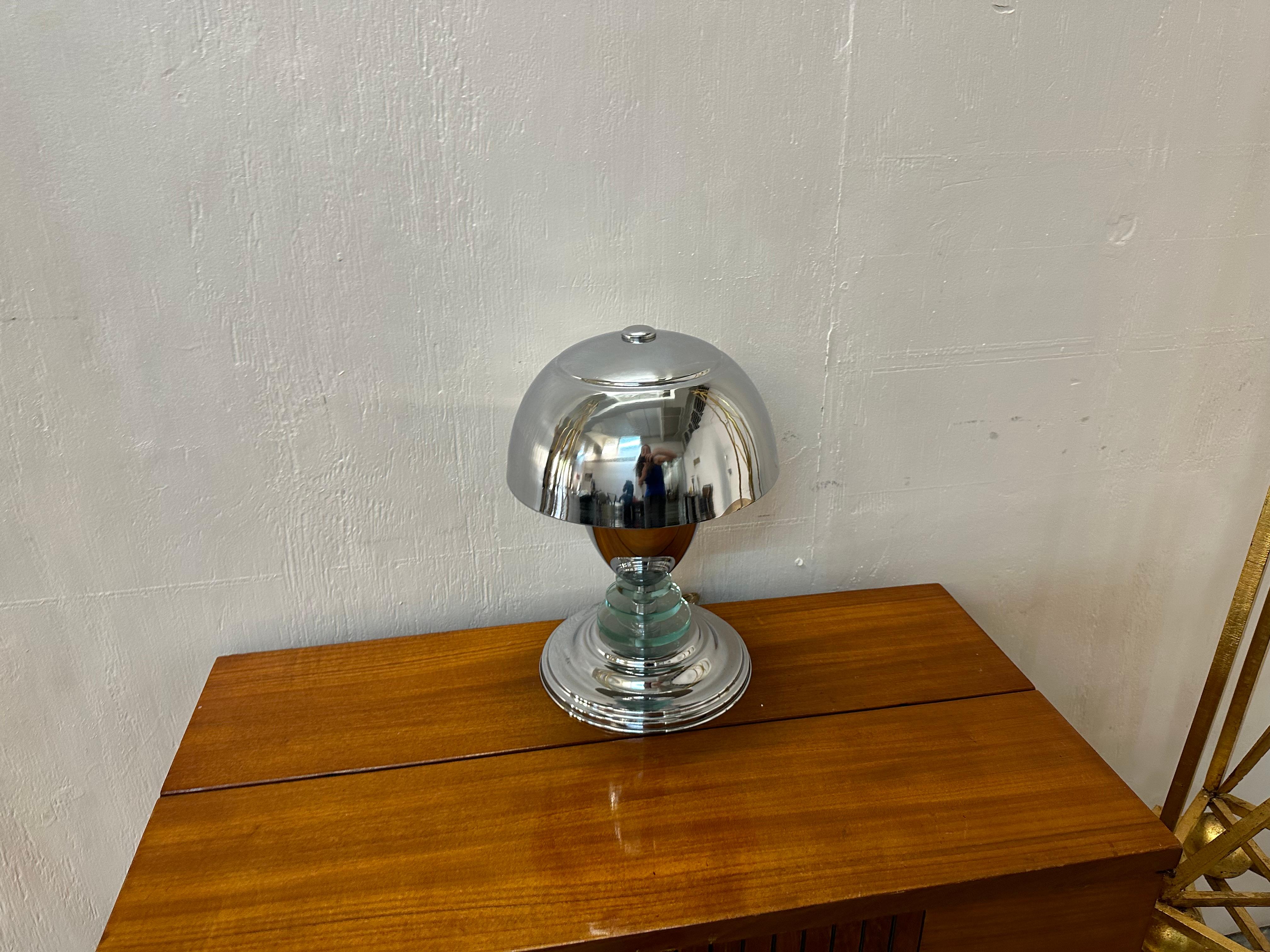 Art Deco Lamp, 1920, Material, Chrome and glass For Sale 7
