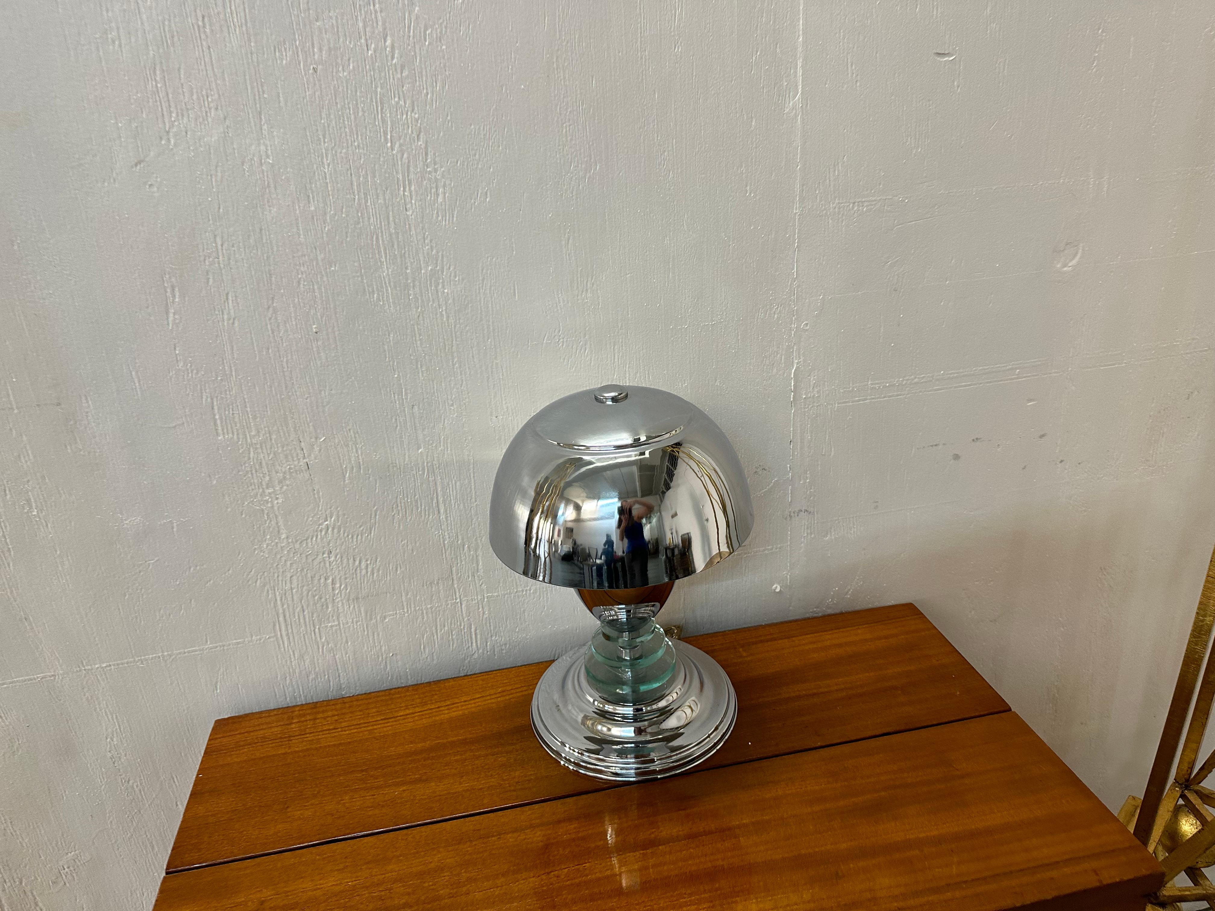 Art Deco Lamp, 1920, Material, Chrome and glass For Sale 8