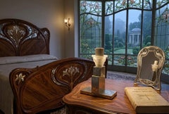 Art Deco Lamp, 1925, Materials; Chrome and glass