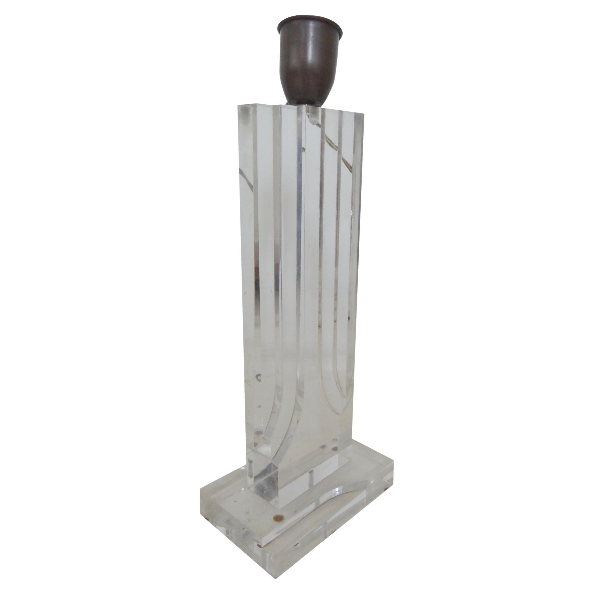 Art Deco Lamp, 1930, in acrylic and bronze , American