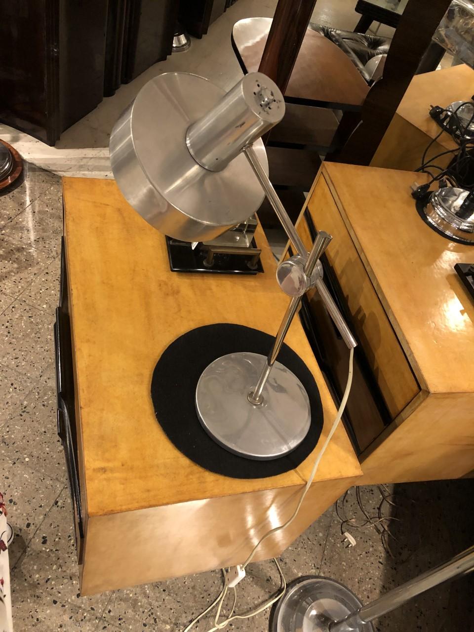 Mid-20th Century Art Deco Lamp, 1940, in Chrome, France For Sale