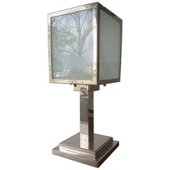 Vintage Art Deco Lamp and Sanded Glass