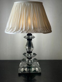 Art Deco Lamp by Baccarat, France circa 1940, Attr. to Jacques Adnet