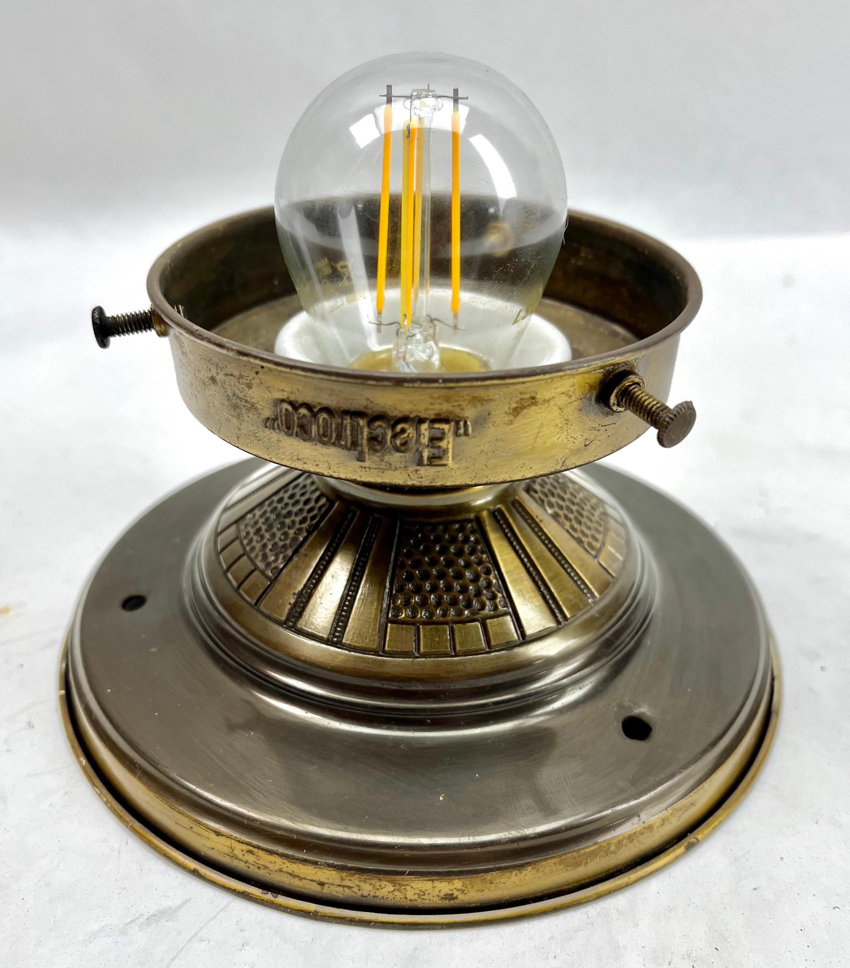 Art Deco Lamp Flush Mount, Tabel ore Ceiling Lamp Signed Electroco Belgium 1930s 1